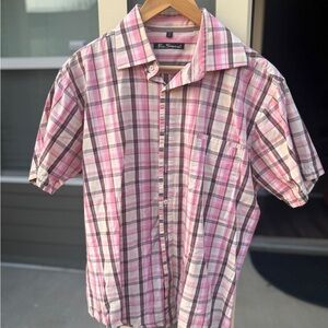 Ben Sherman Casual Pink Plaid Shirt